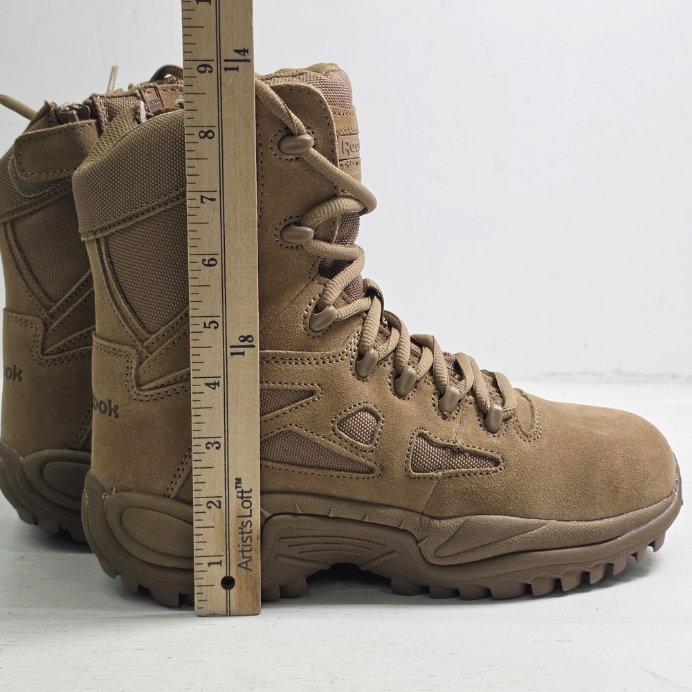 Reebok 8" Rapid Response RB Tactical Boot Coyote Side Zip Comp Toe 8" Sz 7 M - Picture 13 of 13